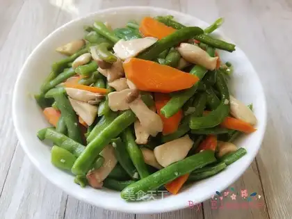 Prince mushrooms, four season beans