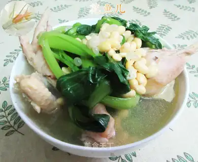 Soybeans, chicken soup
