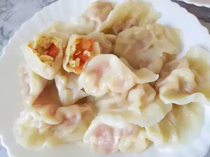 Tomato egg dumplings