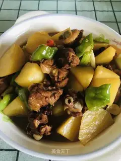 Homemade potato roast duck
