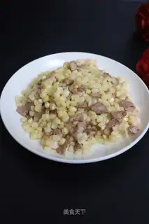 Shrimp pork and fried corn
