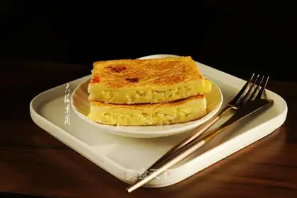 A cheese omelet sandwich