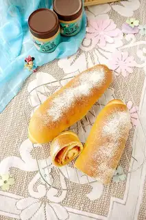 Peanut butter cheese, ham and yogurt roll