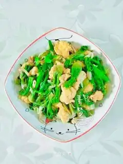Crab mushroom egg sprouts