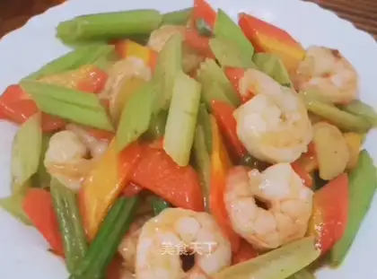 Celery and shrimp