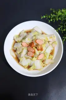 Hot dog and cabbage