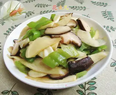 The mushroom peppers are white