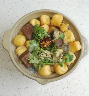 Duck blood fan soup