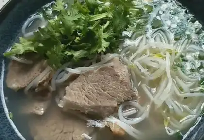 Beef rice soup