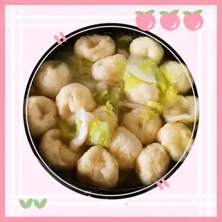 Seafood mushrooms and fish noodles