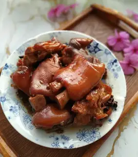 Red burning pig hoof