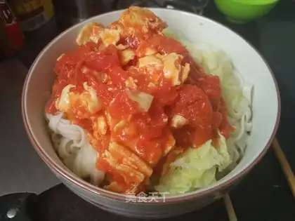 Tomato eggs dry noodles