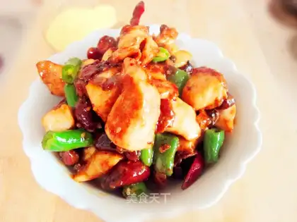 Kung Pao chicken diced like a chef