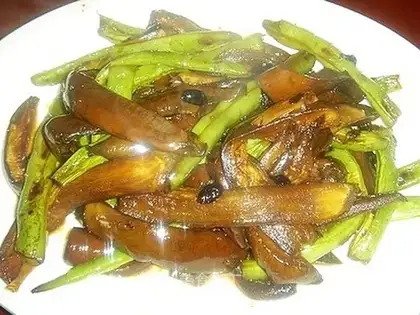 stir-fried beans with eggplant