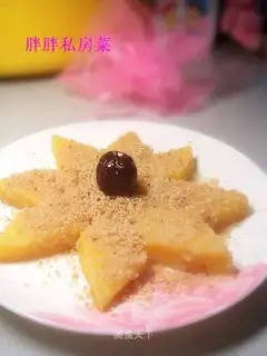 Steamed sweet potatoes with flour