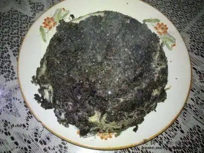 Black rice and red bean steamed cake