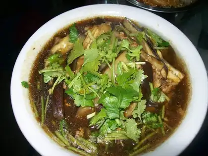 Steamed eggplant with minced pork