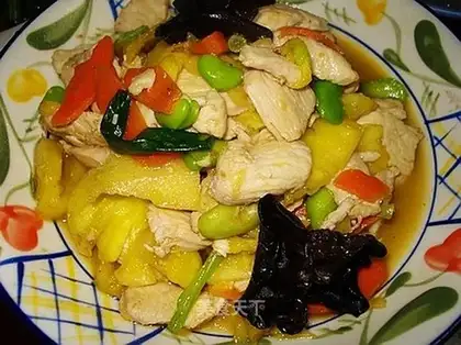 chicken slices with pineapple
