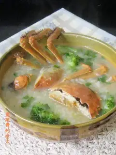 River crab broccoli porridge