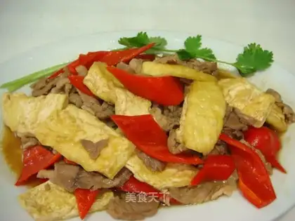 stir-fried pork slices with tofu