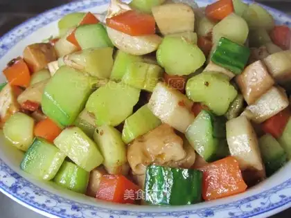 stir-fried diced broccoli roots