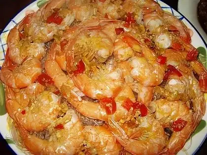 Steamed shrimp with vermicelli