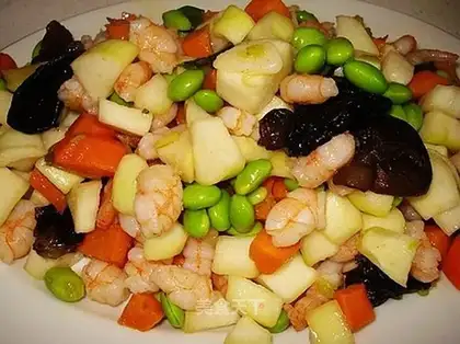 stir-fried shrimp with mixed vegetables