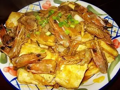 Shrimp yellow pot tofu