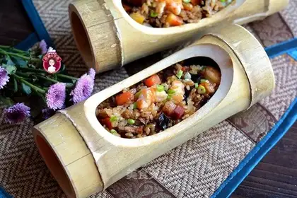 Snack shrimp and mushroom rice