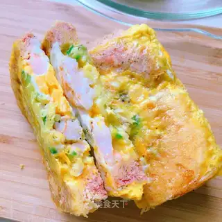 Shrimp eggplant toast