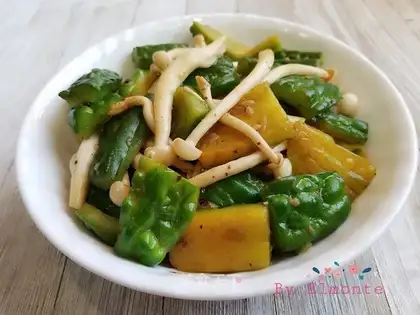 Seafood mushrooms fried bitter melons