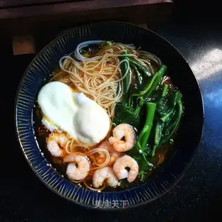 Mustard shrimp egg noodles