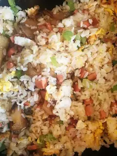 We'll have a ham and sausage fried rice
