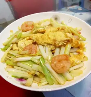 Shrimp and yellow eggs