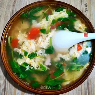 Tomato cheese and egg soup