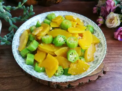 Autumn fried pumpkin