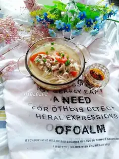 Gold pins and mushroom meatloaf soup