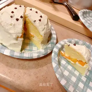 Peach birthday cake
