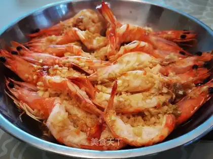 Garlic steamed shrimp