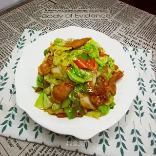 Five flowers and round cabbage