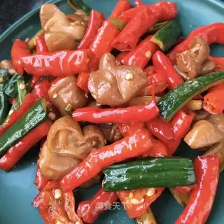 Two fried intestines