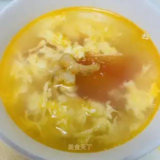 Shrimp tomato egg soup