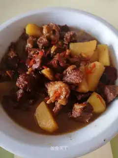 Potato-burning cow