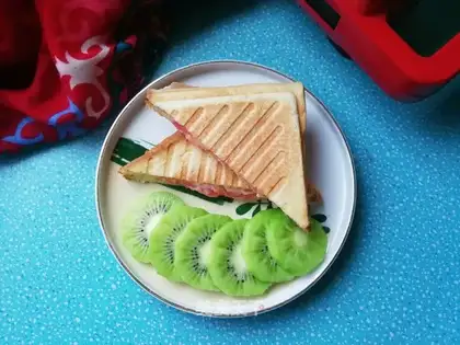 Tomato cheese ham sandwich