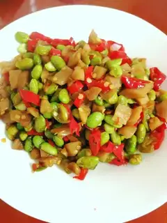 Rhodish and fried beans