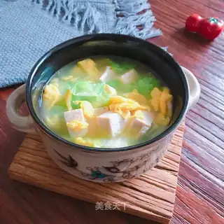 Bean tofu egg soup