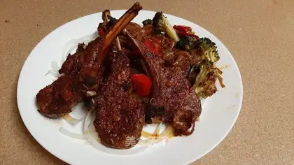 Secretly baked lamb chops