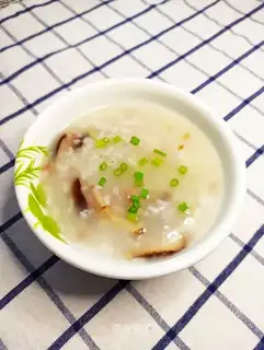 Mushroom beef congee