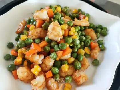 Peas and shrimp