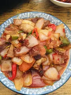 Five flowers and onions